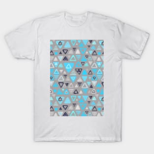 Summer Turquoise Triangles on Grey T-Shirt